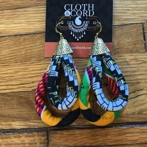 Multicolor Fabric Hoop Earrings